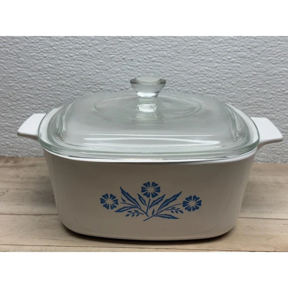 Vtg Corning Ware Blue Cornflower Casserole Dish A-1 1/2- B 1 1/2 Quart With Lid